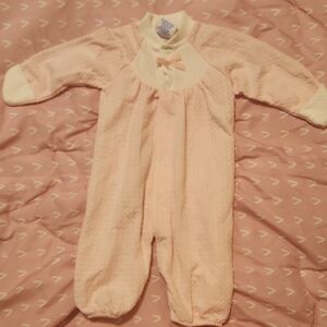 Cozy Pink Footed Baby One Piece